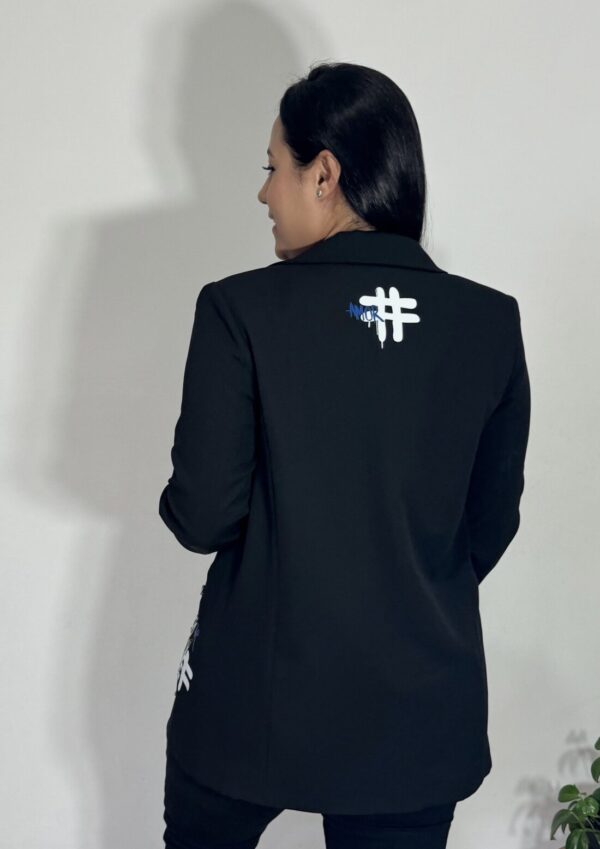 Blazer negro con apliques #Amor - Image 2